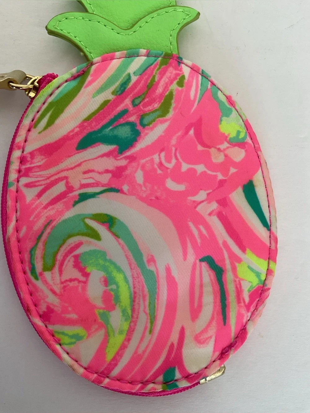 Lilly Pulitzer Pineapple Shaped Coin Purse Keychain